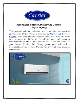 Affordable Carrier AC Service Centre