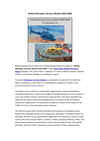 Global Helicopter Services Market 2022-2028