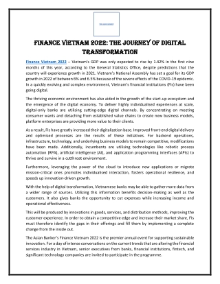 Finance Vietnam 2022 The Journey of Digital Transformation