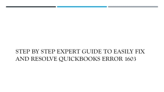 3 Simple Steps To Troubleshoot QuickBooks Error 1603-[Explained]