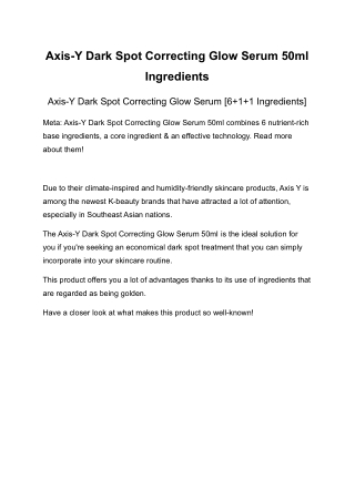 Axis-Y Dark Spot Correcting Glow Serum