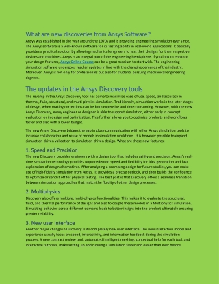 What are new discoveries from Ansys Software