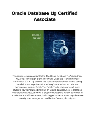 Oracle Database Course Online  Oracle DBA Online Training