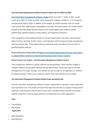 Test Information Management Software Market to Reach US 2.57 Billion by 2029
