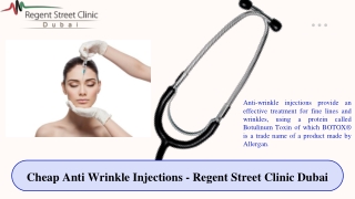 Cheap Anti Wrinkle Injections - Regent Street Clinic Dubai