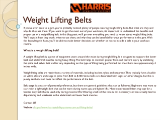 Weight Lifting Belts