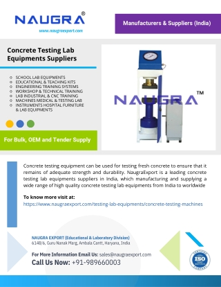 Concrete Testing Lab Equipments Suppliers