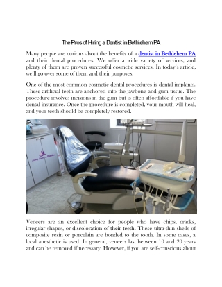 Dentist in Bethlehem PA