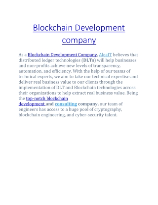 Blockchain Development company