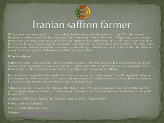 Iranian saffron farmer