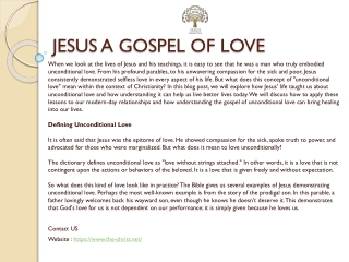 JESUS A GOSPEL OF LOVE