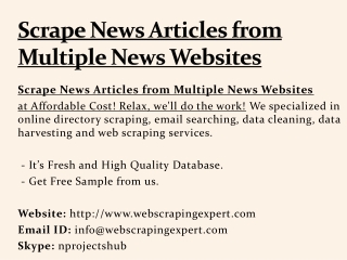 Scrape News Articles from Multiple News Websites