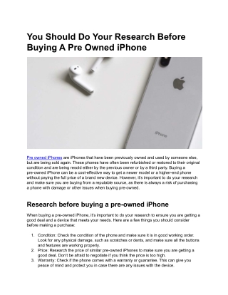 You Should Do Your Research Before Buying A Pre Owned iPhone