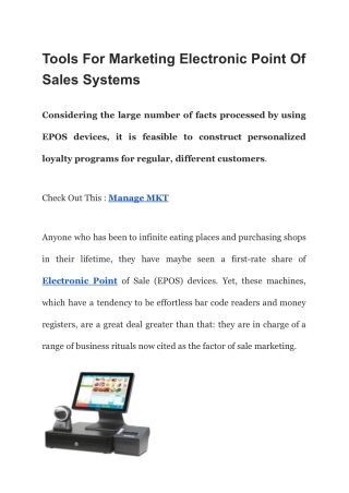 Tools For Marketing Electronic