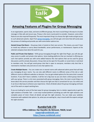 Amazing Features of Plugins for Group Messaging