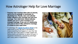How Astrologer Help for Love Marriage by janam kundli