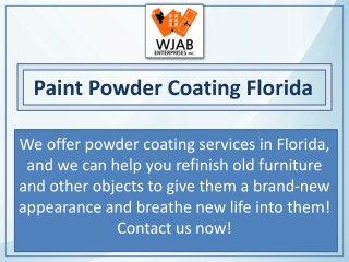 Paint Powder Coating Florida