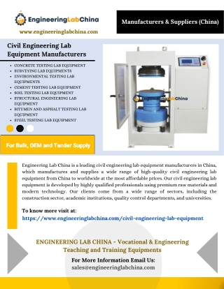 Civil Engineering Lab Equipment Manufacturers in China