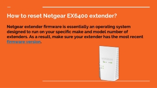 How to reset Netgear EX6400 extender_