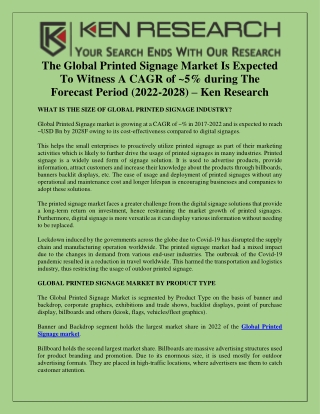 Global signage solutions Providers - Ken Research