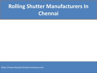 rolling shutter manufacturers in Chennai