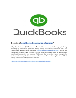 Benefits of quickbooks transferwise integration