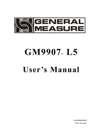 GM9907-L5 bulk scale controller user’s manual