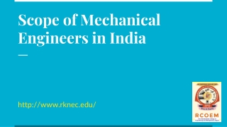 Scope of Mechanical Engineers in India