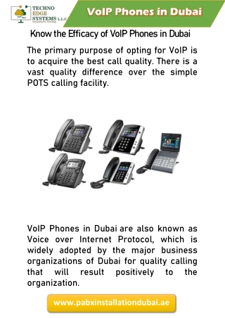 Know the Efficacy of VoIP Phones in Dubai