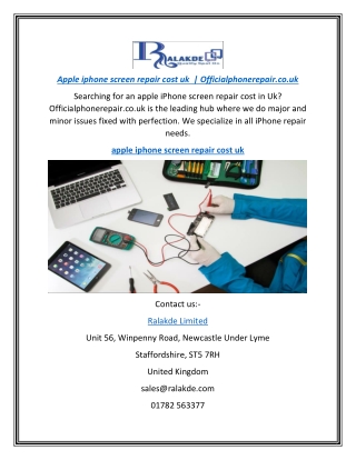 Apple iphone screen repair cost uk  | Officialphonerepair.co.uk