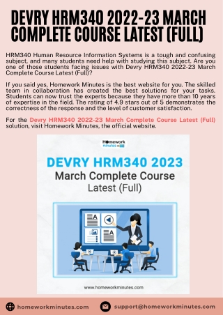 Devry HRM340 2022-23 March Complete Course Latest (Full)