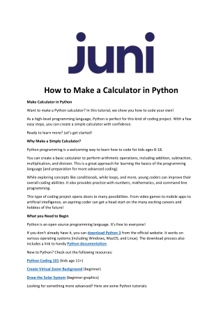 How to Make a Calculator in Python