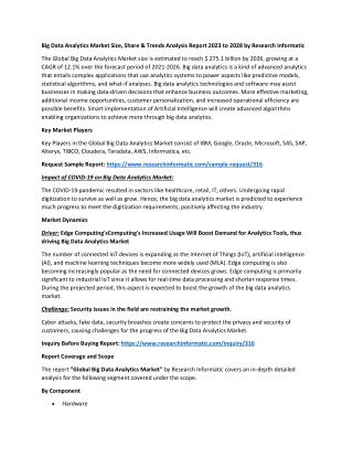 Big Data Analytics Market Size, Share & Trends Analysis Report 2023 to 2028