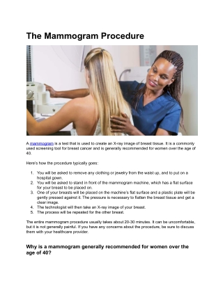 The Mammogram Procedure