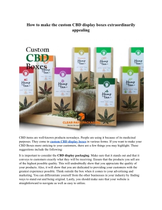Custom CBD display Boxes