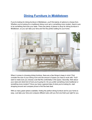 Dining Furniture in Middletown