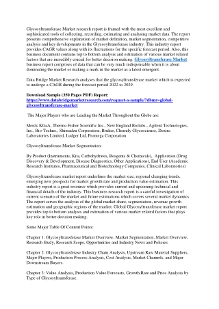 Glycosyltransferase Market