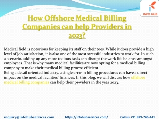 How Offshore Medical Billing Companies can help Providers in 2023 ?