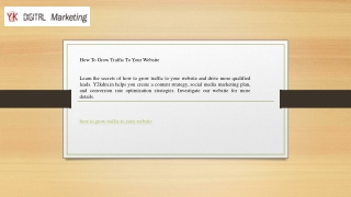 How To Grow Traffic To Your Website   Y2kdm.in