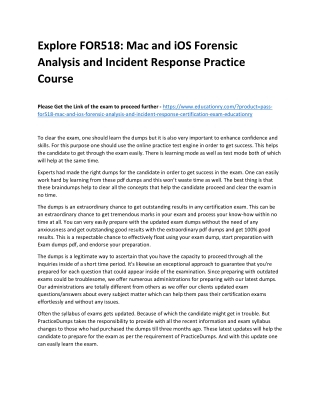FOR518: Mac and iOS Forensic Analysis and Incident Response