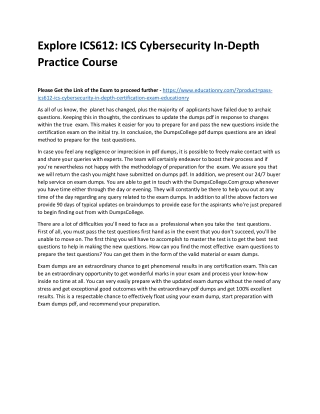 ICS612: ICS Cybersecurity In-Depth