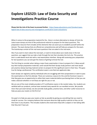LEG523: Law of Data Security and Investigations