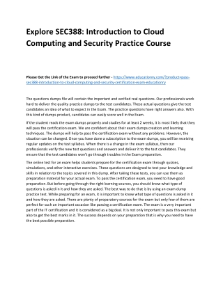 SEC388: Introduction to Cloud Computing and Security