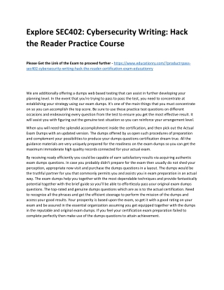 SEC402: Cybersecurity Writing: Hack the Reader