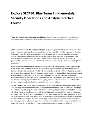 SEC450: Blue Team Fundamentals: Security Operations and Analysis