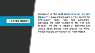 Best Seasoning for Rice and Chicken  Hooyoshouse.com