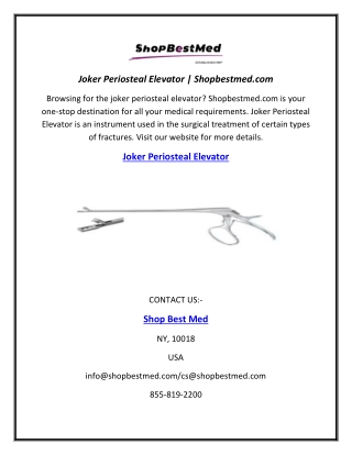 Joker Periosteal Elevator | Shopbestmed.com