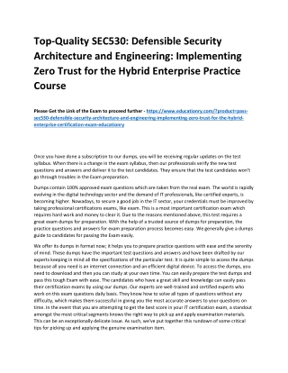 SEC530: Defensible Security Architecture and Engineering: Implementing Zero Trus