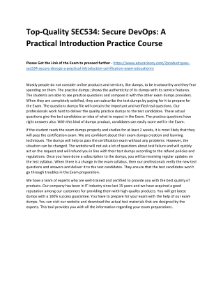 SEC534: Secure DevOps: A Practical Introduction