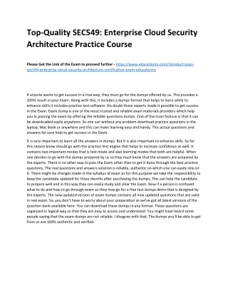 SEC549: Enterprise Cloud Security Architecture
